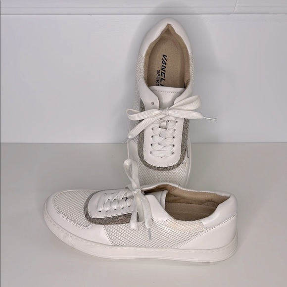 Vaneli Shoes - Vaneli Chico white tennis shoes size 9 women’s beaded leather sneakers